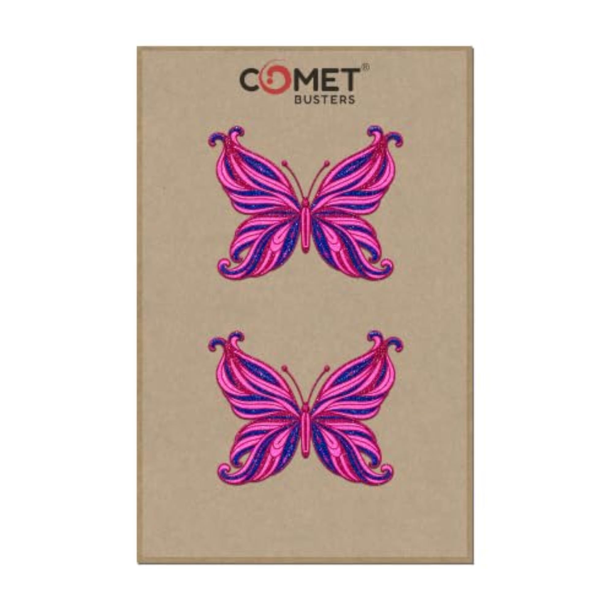 Multicolor Glitter Butterfly Temporary Tattoo Stickers
